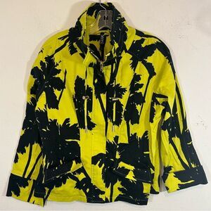 BEREK LADIES BLAZER JACKET BLACK YELLOW LARGE MODERN LAGONLOOK ART TO WEAR